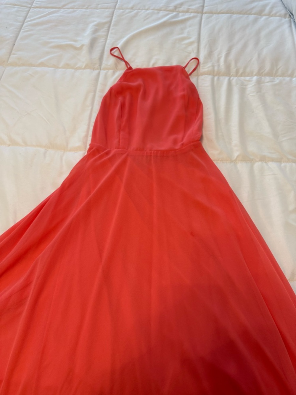 Lulu's Coral Strapless Maxi Dress